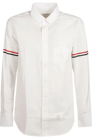 Thom Browne Koszule, Mężczyzna, Biały, L, Klasyczna Koszula z Białej Bawełny
