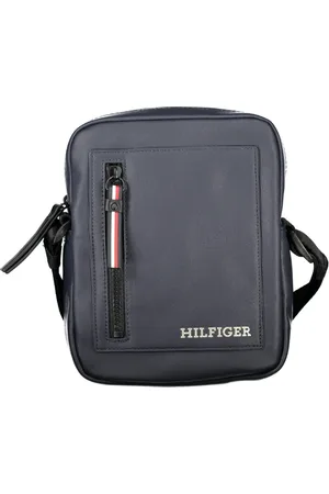 Tommy Hilfiger Torebki, Mężczyzna, Niebieski, ONE SIZE, Niebieska Regulowana Torba na Ramię z Zamkiem