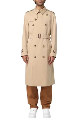 Burberry Płaszcze, Mężczyzna, Beżowy, XL, Klasyczny Beżowy Trencz