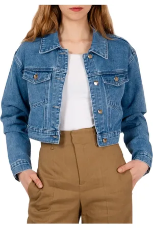 Kaos Kurtki, Kobieta, Niebieski, M, Denim, Kurtka Crop Denim Rp 6Mp 013