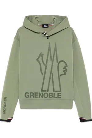 Moncler Bluzy, Kobieta, Zielony, L, Poliester, Stylowe Dzianiny dla Mężczyzn i Kobiet