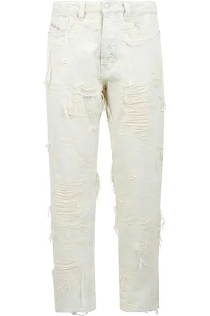 Diesel Jeansy, Mężczyzna, Niebieski, W32, Denim, Zniszczone dżinsy z średnią talią