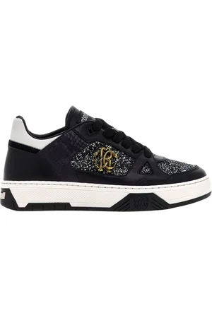 Roberto Cavalli Buty, Kobieta, Czarny, 37 EU, Czarne niskie trampki kobieta Włochy