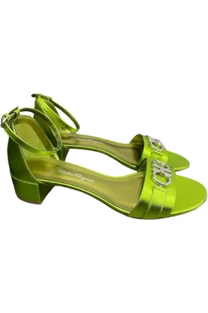 Salvatore Ferragamo Buty, Kobieta, Zielony, 37 EU, Stylowe Sandały dla Mężczyzn i Kobiet