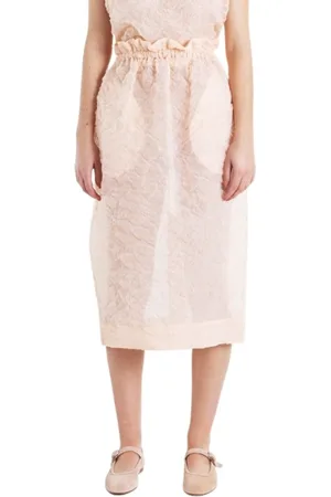 Simone Rocha Spódnice, Kobieta, Różowy, M, Bawełna, Jasnoróżowa Spódnica Tulip z Teksturą