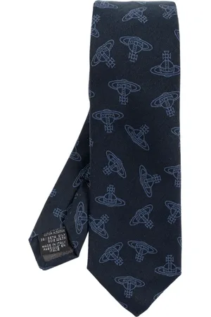 Vivienne Westwood Akcesoria, Mężczyzna, Niebieski, ONE SIZE, Krawat z logo