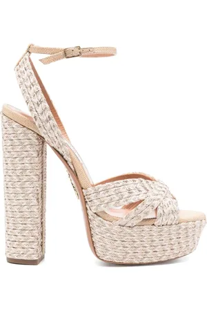Aquazzura Buty, Kobieta, Beżowy, 39 EU, Beżowe Sandały dla Kobiet