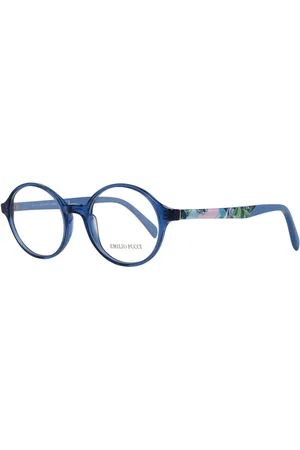 Emilio Pucci Akcesoria, Kobieta, Niebieski, ONE SIZE, Niebieskie Okulary Optyczne Dla Kobiet Styl Okrągły