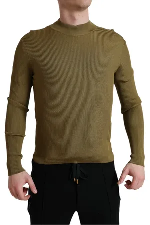 Dolce & Gabbana Swetry, Mężczyzna, Zielony, M, Round-neck Knitwear