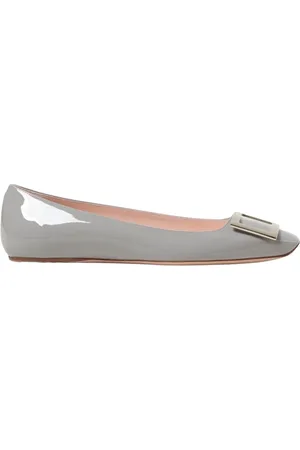 Roger Vivier Buty, Kobieta, Szary, 35 EU, Szare Baletki z Lakierowanej Skóry