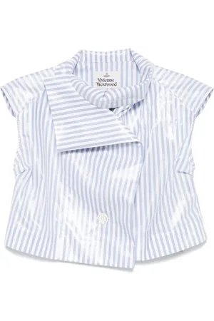Vivienne Westwood Bluzki, Kobieta, Niebieski, XS, Biało-Niebieska Koszula Honorowa Stylowa