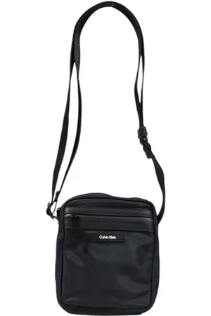 Calvin Klein Torebki, Mężczyzna, Czarny, ONE SIZE, Czarna Torba Kurierska z Poliestru Wiosna/Lato