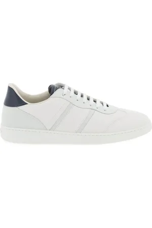 Salvatore Ferragamo Buty, Mężczyzna, Biały, 42 EU, Zamsz, Zamszowe trampki z młotkowanej skóry