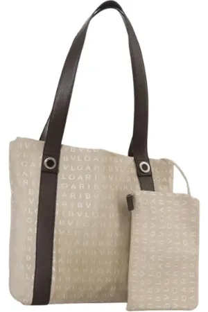 Bvlgari Pre-owned, Kobieta, Beżowy, ONE SIZE, Pre-owned Canvas shoulder-bags