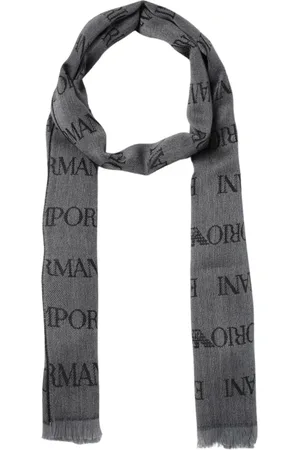 Emporio Armani Akcesoria, Mężczyzna, Szary, ONE SIZE, Niebieski Szalik z Logo dla Mężczyzn