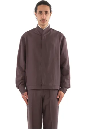 COSTUMEIN Kurtki, Mężczyzna, Czerwony, L, Mandarynkowa koszula oversize z Tencel w Y8786