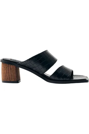 ALOHAS Buty, Kobieta, Czarny, 37 EU, Czarne skórzane sandały