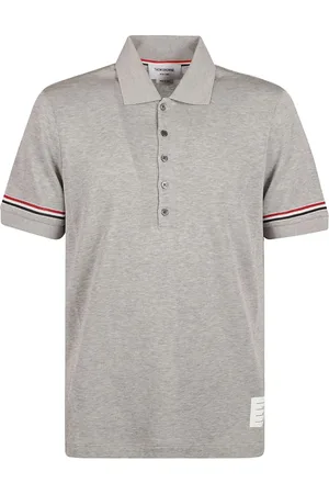 Thom Browne Koszulki, Mężczyzna, Szary, M, Polo T-shirt z bawełny