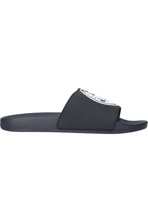 VERSACE Buty, Mężczyzna, Czarny, 40 EU, Czarne Klapki z Emblematem V