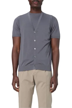 DRUMOHR Swetry, Mężczyzna, Szary, L, Navy Suit Vest Cotton Cardigan