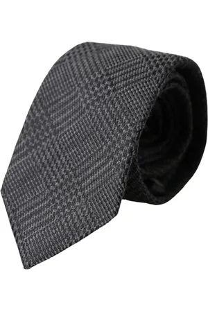 Dolce & Gabbana Akcesoria, unisex, Szary, ONE SIZE, Ciemnoszary Krateczka Jedwabny Krawat Męski
