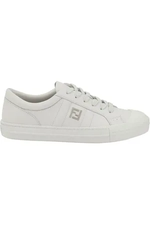 Fendi Buty, Mężczyzna, Biały, 43 EU, Ikoniczne Logo Skórzane Sneakersy Regulowany Rozmiar