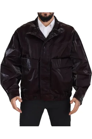 Dolce & Gabbana Kurtki, Mężczyzna, Fioletowy, L, Luksusowa Bordeaux Kurtka z Kołnierzem