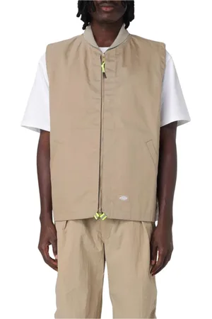Dickies Kurtki, Mężczyzna, Beżowy, S, Piaskowy Kamizelka Utility na Zamek