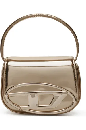 Diesel Torebki, Kobieta, Żółty, ONE SIZE, Złota Mini Torba z Lustrzaną Skórą