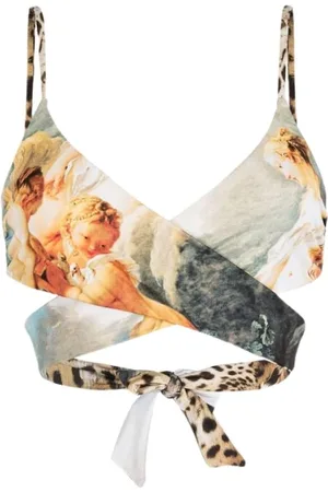 Roberto Cavalli Stroje kąpielowe, Kobieta, Wielobarwność, M, Odwrotny Graficzny Top Bikini