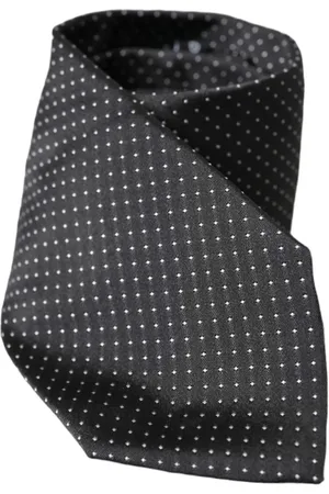 Dolce & Gabbana Akcesoria, Mężczyzna, Czarny, ONE SIZE, Krawat w Kropki z Jedwabiu - Czarny