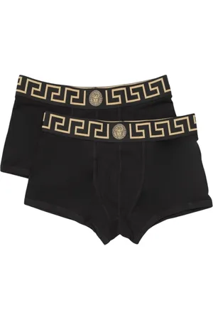 VERSACE Bielizna, Mężczyzna, Czarny, M, Luksusowe Key Boxer Briefs