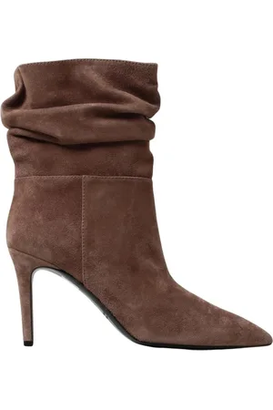 Via Roma Buty, Kobieta, brązowy, 36 EU, Zamsz, Czarne Zamszowe Szpilki Botki