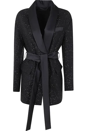 Max Mara Kurtki, Kobieta, Czarny, M, Wełna, Kimono Jacket
