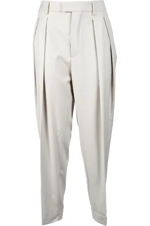 Berwich Spodnie, Kobieta, Beżowy, L, Eleganckie Spodnie Stretch