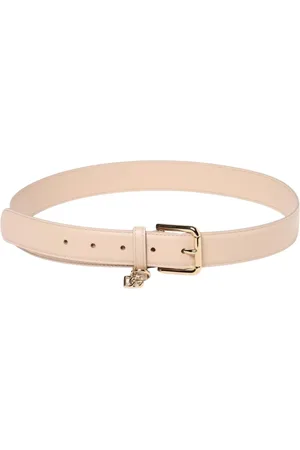 Dolce & Gabbana Akcesoria, Kobieta, Różowy, 85 CM, Czarny skórzany pasek z klamrą