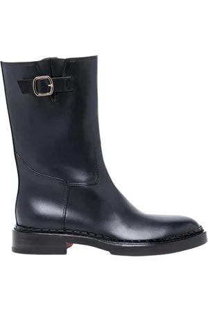 santoni Buty, Kobieta, Czarny, 38 EU, Czarne skórzane botki z klamrą