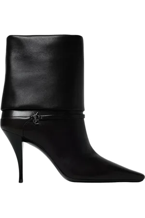 Saint Laurent Buty, Kobieta, Czarny, 36 EU, Płaskie Czarne Botki dla Kobiet