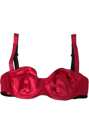 Dolce & Gabbana Bielizna, Kobieta, Czerwony, M, Bordowy Jedwabny Biustonosz Balconette Bielizna
