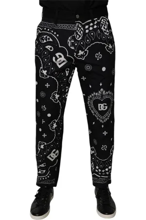 Dolce & Gabbana Jeansy, Mężczyzna, Czarny, M, Logo Bandana Luźne Jeansyy
