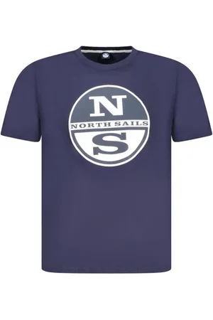 North Sails Koszulki, Mężczyzna, Niebieski, S, Niebieski Bawełniany T-shirt z okrągłym dekoltem
