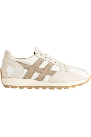 Hogan Buty, Mężczyzna, Beżowy, 44 1/2 EU, Zamsz, Sneakersy w Kolorze Kości z Brązowymi Szczegółami