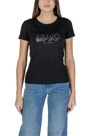 Liu Jo Koszulki, Kobieta, Czarny, M, T-shirt z Krótkim Rękawem Kolekcja Wiosna/Lato
