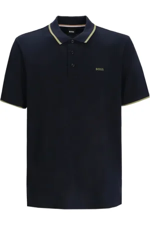 HUGO BOSS Koszulki, Mężczyzna, Niebieski, 3XL, Granatowy Sweter z Krótkim Rękawem