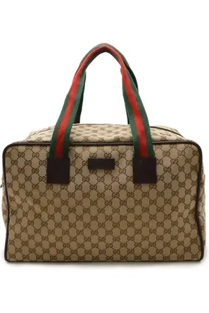 Gucci Pre-owned, Kobieta, Beżowy, ONE SIZE, Pre-owned Canvas travel-bags