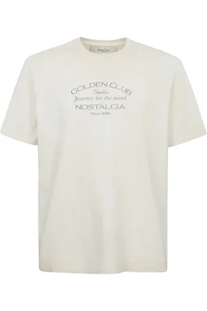Golden Goose Koszulki, Mężczyzna, Biały, L, Bawełniany T-shirt z Nadrukiem