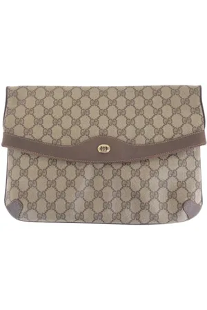 Gucci Pre-owned, Kobieta, Beżowy, ONE SIZE, Skóra, Pre-owned Canvas clutches