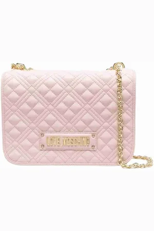 Moschino Torebki, Kobieta, Różowy, ONE SIZE, Pikowana torba na ramię z PU