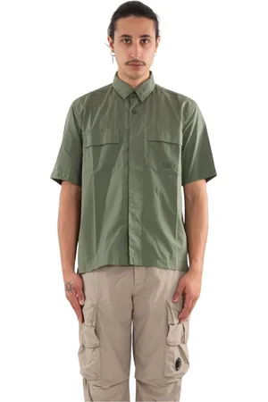 C.P. Company Koszule, Mężczyzna, Zielony, M, Ripstop Boxy Short Sleeve Shirt