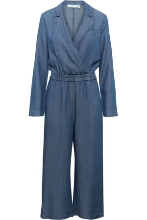 INWEAR Kombinezony, Kobieta, Niebieski, XS, Niebieski Kombinezon z Elastycznym Pasem
